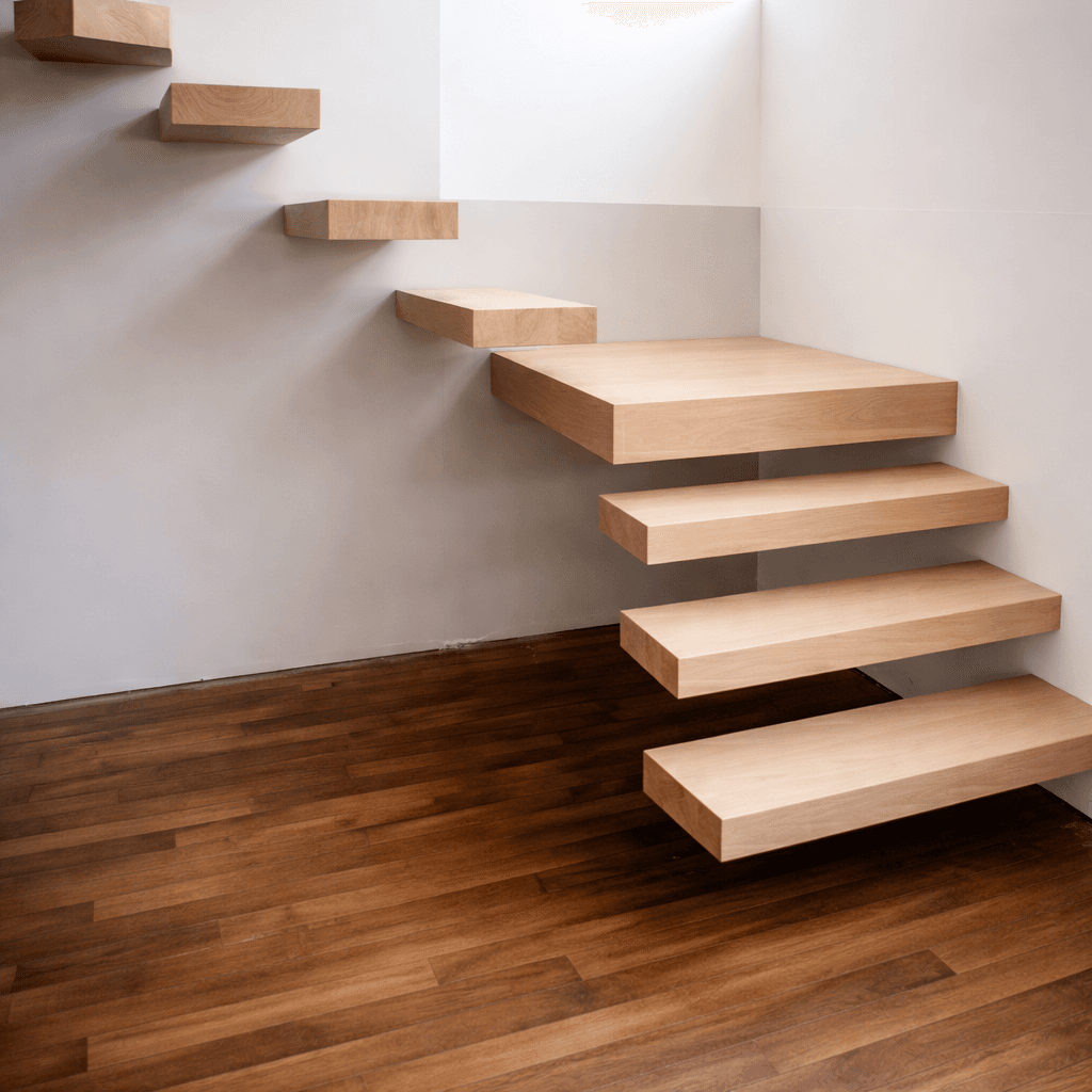 Paliers - Bois massif à lamelles collées sur chant. Formes et dimensions sur mesure.